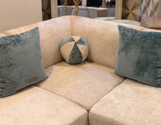 Modern 7-Seater Shiny Boucle L-Shape Sofa