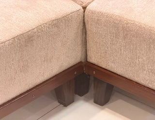 Modern 7-Seater Shiny Boucle L-Shape Sofa