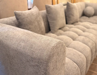 Jute Fabric 7 Seater Sectional Sofa