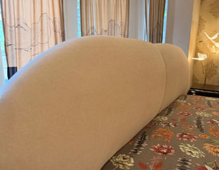 Luxury Boucle Fabric Bed Set with 2 Unique Designer Side Tables (Without Mattress)