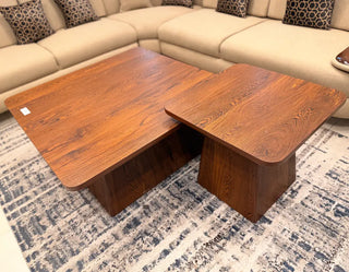 Modern Wooden Nested Center & Side Table Set with Rich Grain Finish