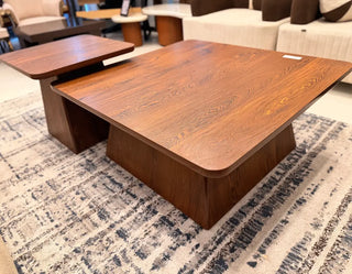 Modern Wooden Nested Center & Side Table Set with Rich Grain Finish