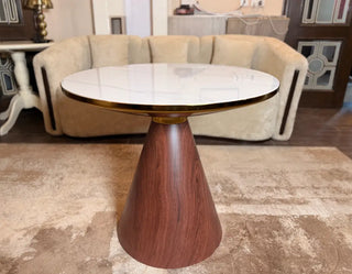 Round Marble Top Accent Table