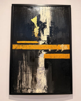 Modern Black & Gold Textured Abstract Wall Art