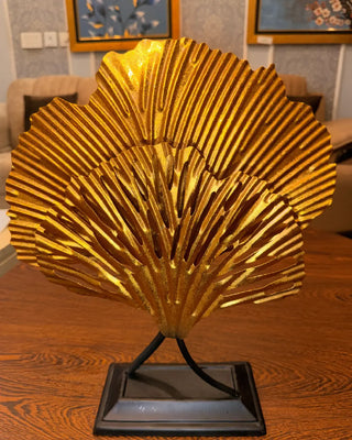 Golden Gingko Leaf Table Decor Sculpture