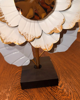 White and Gold Metallic Floral Table Decor