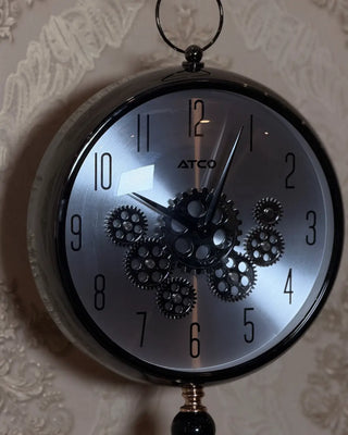 Industrial Gear Tripod Floor Clock
