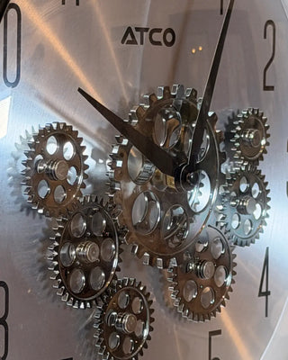Industrial Gear Tripod Floor Clock