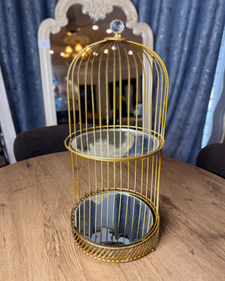 Golden Birdcage Decorative Stand