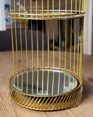 Golden Birdcage Decorative Stand