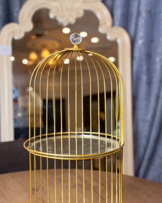 Golden Birdcage Decorative Stand