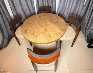 Round Wooden Sheet Dining Table Set
