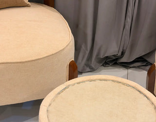 Luxury Boucle Accent Chair Set with Matching Ottoman & Pillows