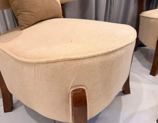 Luxury Boucle Accent Chair Set with Matching Ottoman & Pillows