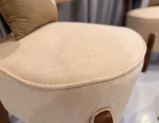 Luxury Boucle Accent Chair Set with Matching Ottoman & Pillows